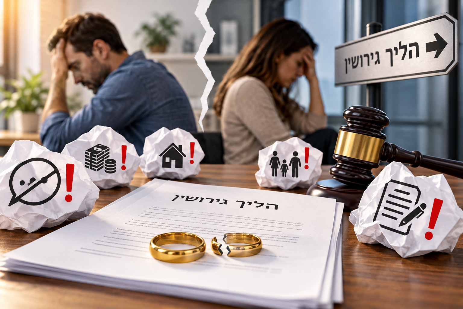 טעויות בתחילת הליך גירושין